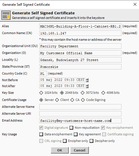Niagara - Certificates - Creating and signing certificates of